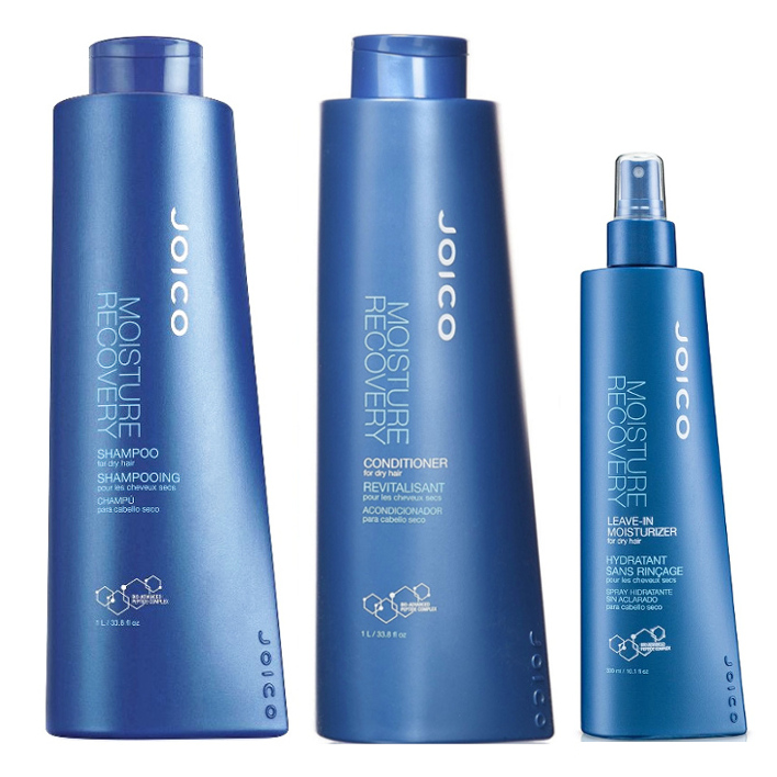 Moisture Recovery | Zestaw do włosów suchych: szampon 1000ml + odżywka 1000ml + spray nawilżający 300ml