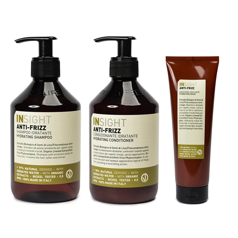 Anti-Frizz | Zestaw wygładzający do włosów: szampon 400ml + odżywka 400ml + maska 250ml