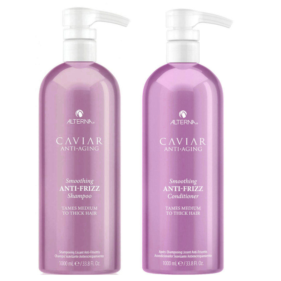 Caviar Smoothing Anti-Frizz | Zestaw zapobiegający puszeniu włosów: szampon 1000ml + odżywka 1000ml