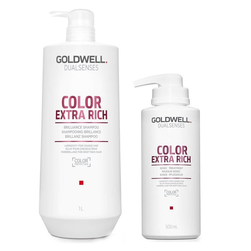 DualSenses Color Extra Rich | Zestaw do włosów farbowanych: szampon 1000ml + maska 500ml