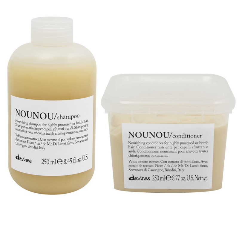 Nounou | Zestaw do włosów zniszczonych: szampon 250ml + odżywka 250ml 