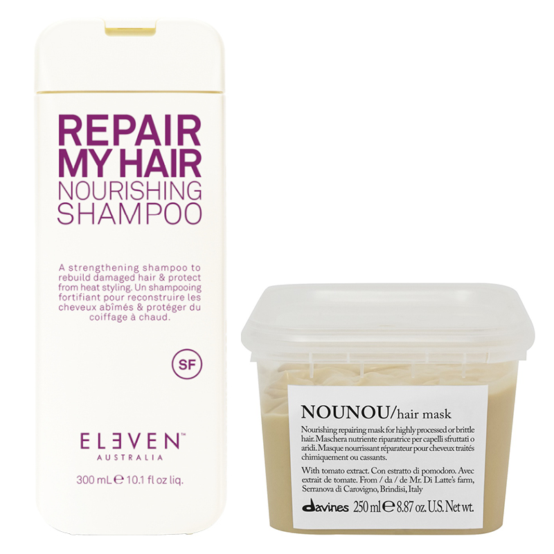 Nounou and Repair My Hair | Zestaw do włosów: maska regenerująca 250ml + regenerujący szampon do włosów zniszczonych 300ml