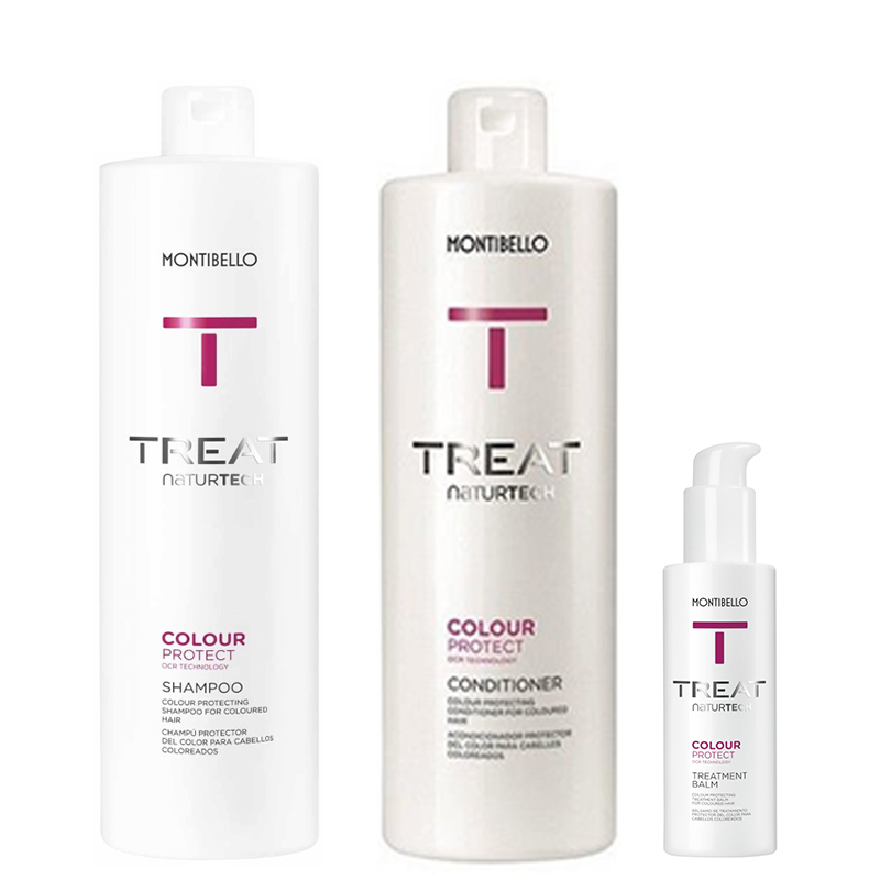 Treat Naturtech Colour Protect | Zestaw do włosów farbowanych: szampon 1000ml + odżywka 750ml + balsam 150ml