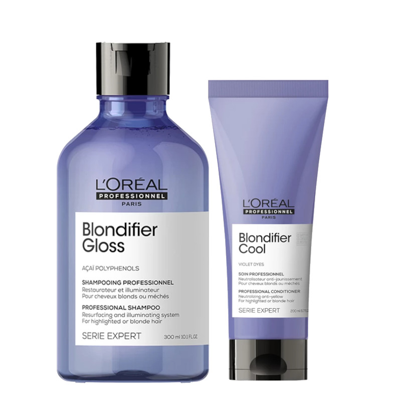 Loreal Blondifier | Zestaw pielęgnacyjny do włosów blond: szampon 300ml + odżywka 200ml