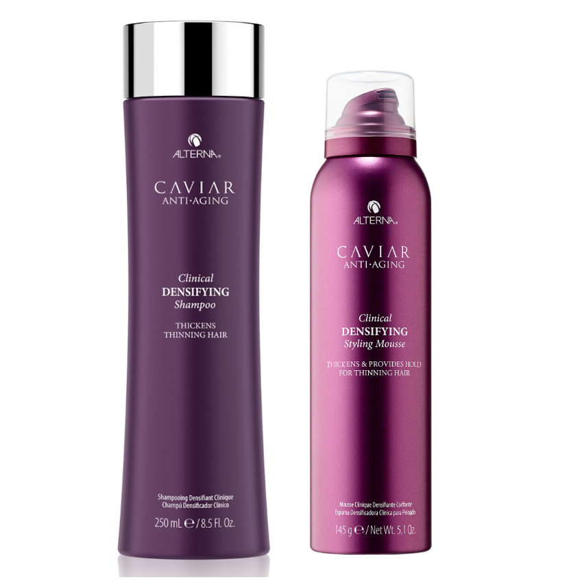 Caviar Clinical Densifying | Zestaw do włosów przerzedzonych: szampon 250ml + pianka zagęszczająca 145g