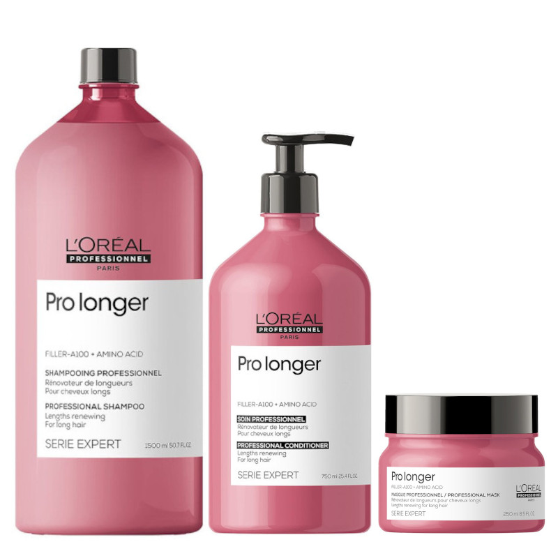 Pro Longer | Zestaw do włosów długich: szampon 1500ml + odżywka 750ml + maska 250ml