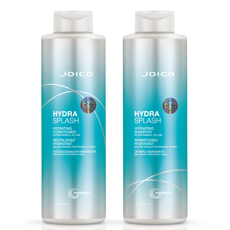 HydraSplash | Zestaw nawilżający nieobciążający cienkich włosów: szampon 1000ml + odżywka 1000ml