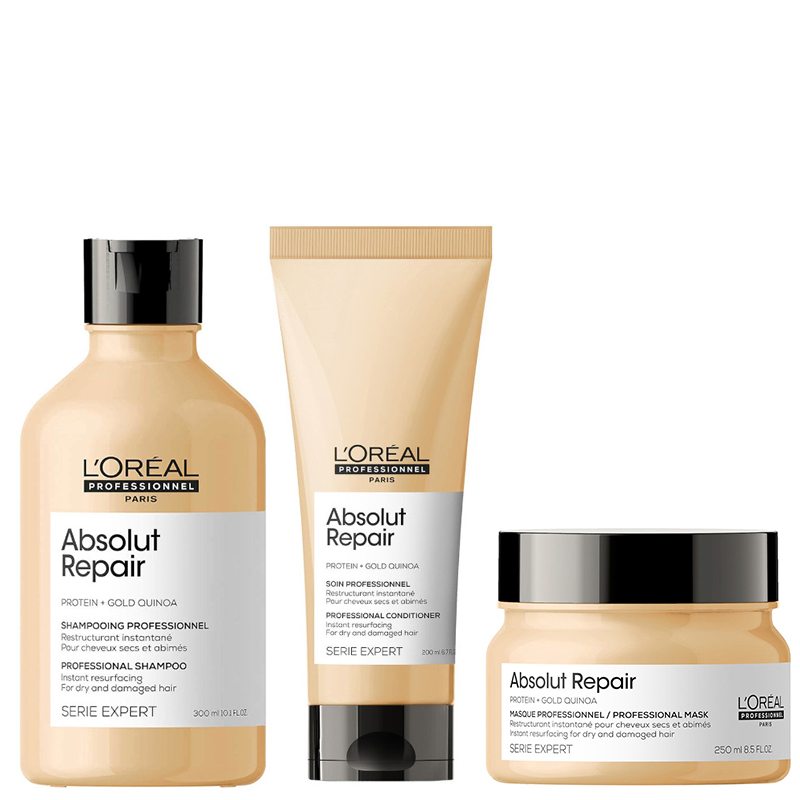 Absolut Repair | Zestaw regenerujący do włosów: szampon 300ml + odżywka 200ml + maska 250ml