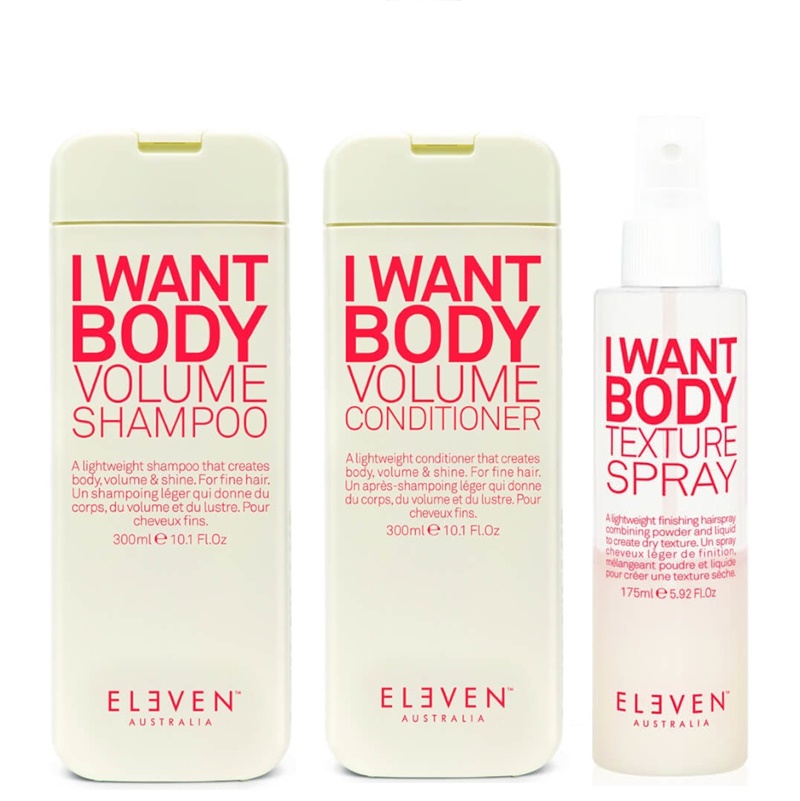 I Want Body | Zestaw dodający objętości: szampon 300ml + odżywka 300ml + spray teksturyzujący 175ml