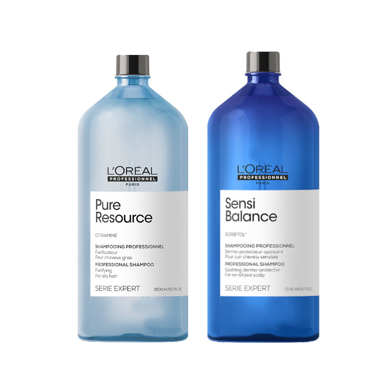 Pure Resource and Sensi Balance | Zestaw do włosów: szampon oczyszczający 1500ml + szampon kojąco-ochronny do wrażliwej skóry głowy 1500ml