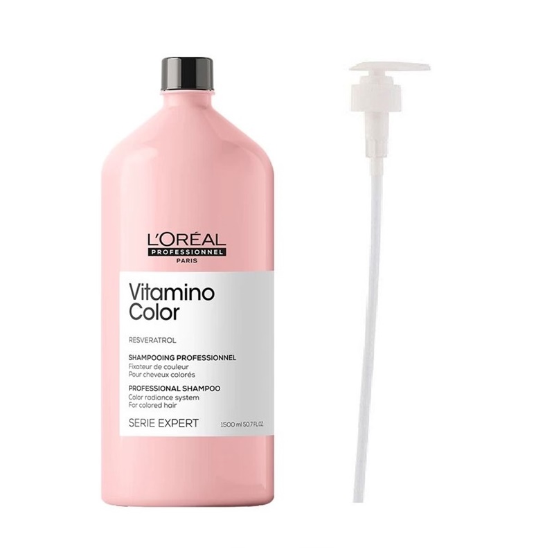Vitamino Color | Zestaw do włosów: szampon do włosów farbowanych 1500ml + pompka 1500ml
