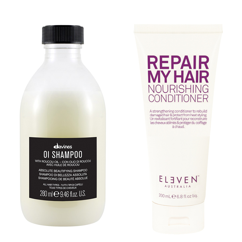 OI Oil and Repair My Hair | Zestaw do włosów: szampon do każdego rodzaju włosów 280ml + regenerująca odżywka do włosów zniszczonych 200ml
