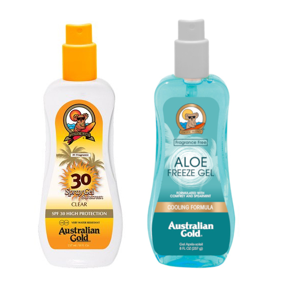 SPF 30 Spray Gel and Aloe Freeze Spray | Zestaw do opalania: spray do opalania 237ml + chłodzący spray po opalaniu 237ml