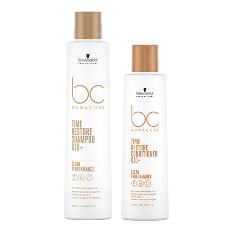 BC Q10 Time Restore | Zestaw odbudowujący do włosów dojrzałych: szampon 250ml + odżywka 200ml