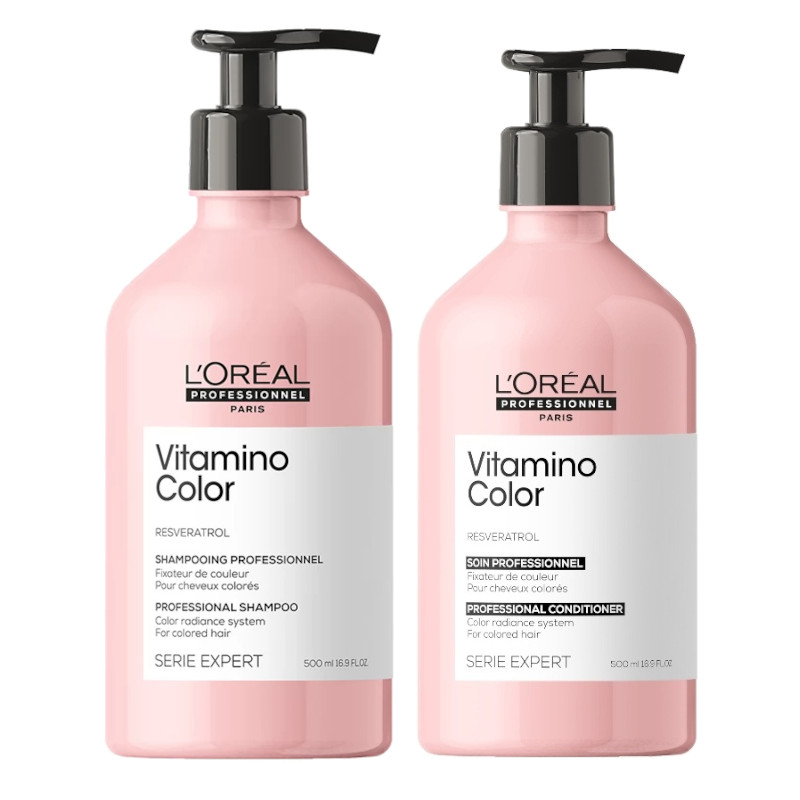 Vitamino Color | Zestaw do włosów farbowanych: szampon 500ml + odżywka 500ml