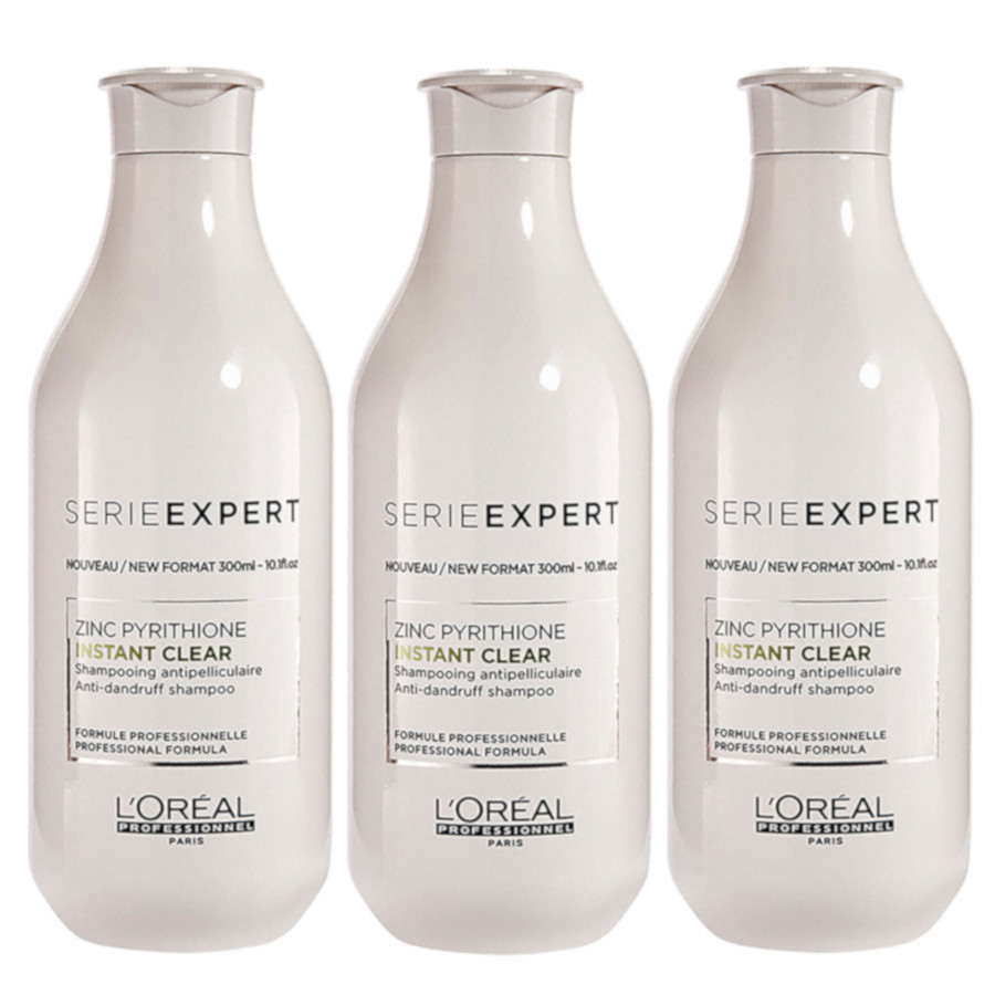 Instant Clear | Zestaw: szampon przeciwłupieżowy do włosów tłustych 3x300ml