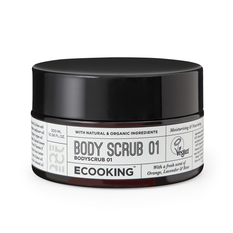 Body Scrub 01 | Scrub do ciała na bazie naturalnych olejów i soli sycylijskiej o zapachu pomarańczy, lawendy i róży 350g