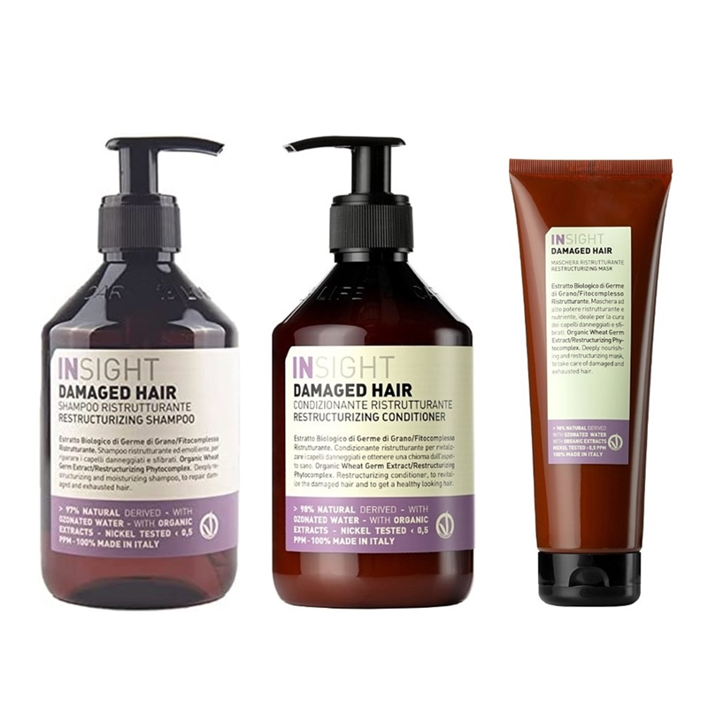 Damaged Hair Restructuring | Zestaw do włosów zniszczonych: szampon 400ml + odżywka 400ml + maska 250ml 