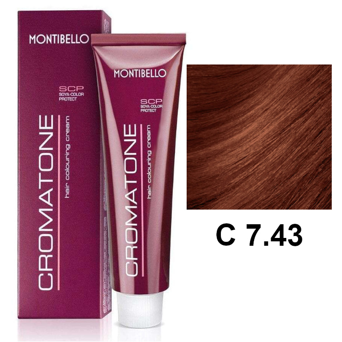 Cromatone C | Trwała farba do włosów - kolor C 7.43 złoty miedziany blond 60ml