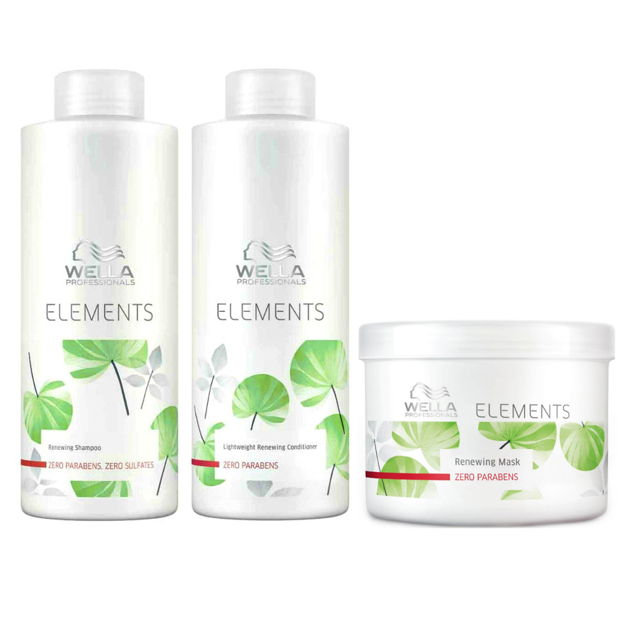 Elements | Zestaw odżywczy do każdego rodzaju włosów: szampon 1000ml + odżywka 1000ml + maska 500ml