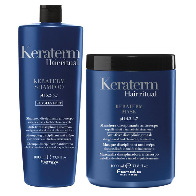Keraterm | Zestaw po zabiegu keratynowego prostowania: szampon 1000ml + maska 1000ml