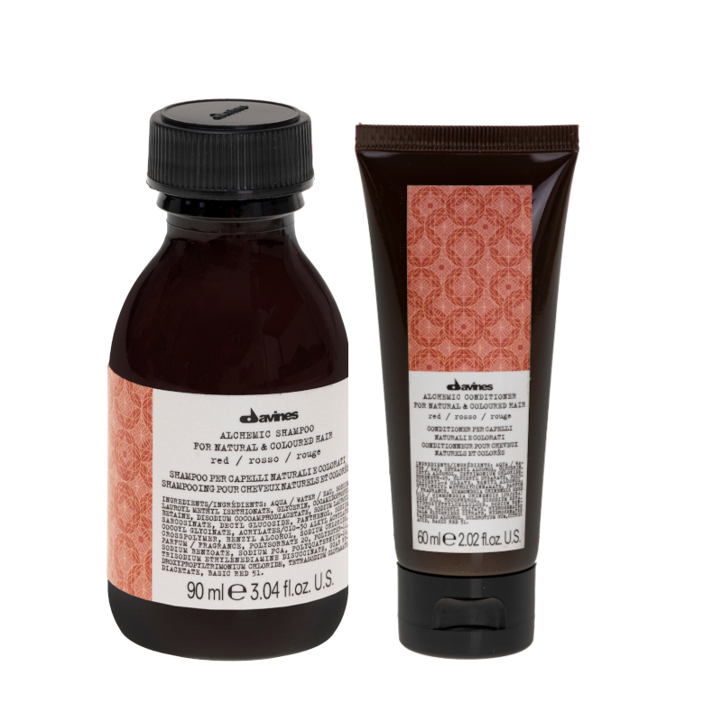 Alchemic Red | Minizestaw do włosów czerwonych i mahoniowych: szampon 90ml + odżywka koloryzująca 60ml