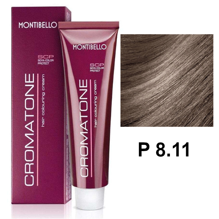 Cromatone P | Trwała farba do włosów - kolor P 8.11 intensywny popielaty jasny blond 60ml
