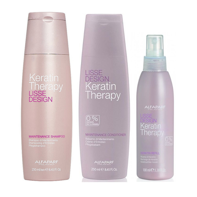 Keratin Therapy Maintenance | Zestaw podtrzymujący efekt wygładzenia: szampon 250ml + odżywka 250ml + mleczko 100ml