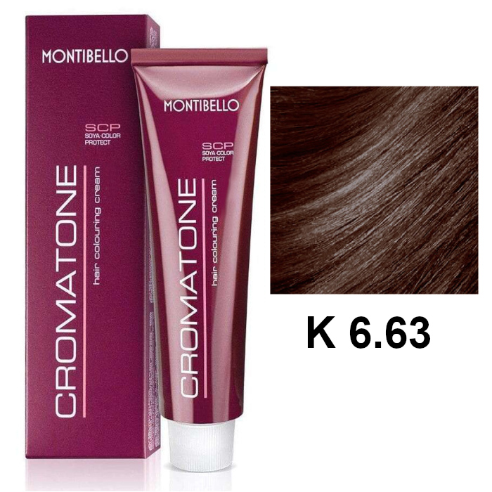 Cromatone K | Trwała farba do włosów - kolor K 6.63 złoty kasztanowy ciemny blond 60ml