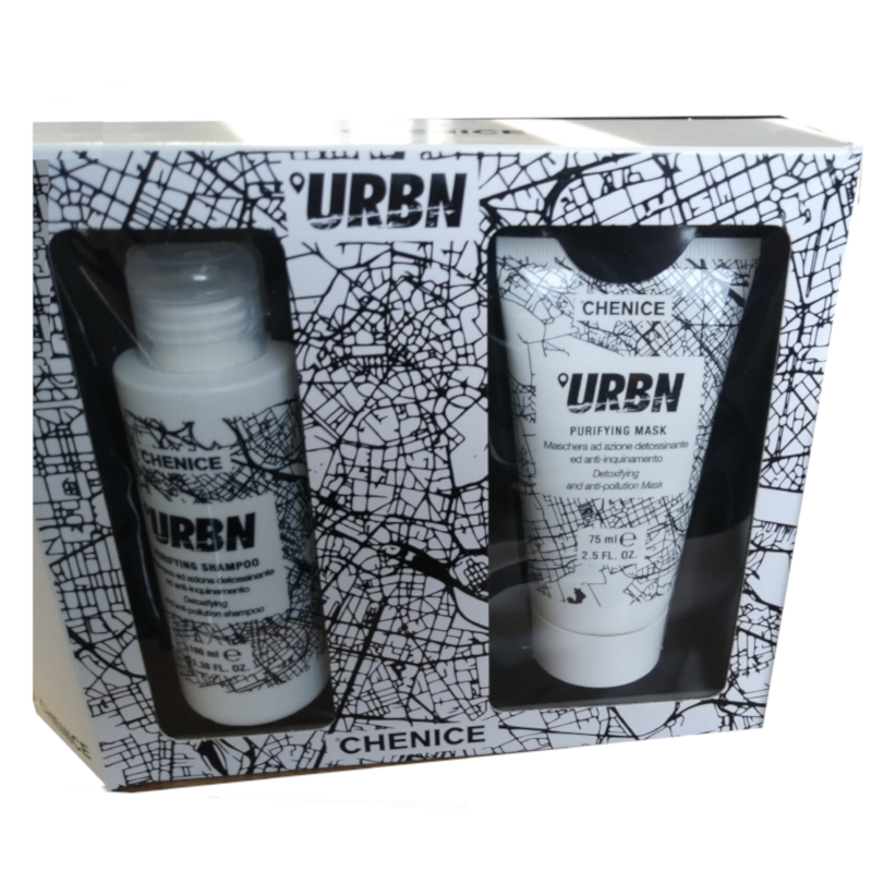URBN | Zestaw chroniący włosy przed zanieczyszczeniami: szampon 100ml + maska 75ml