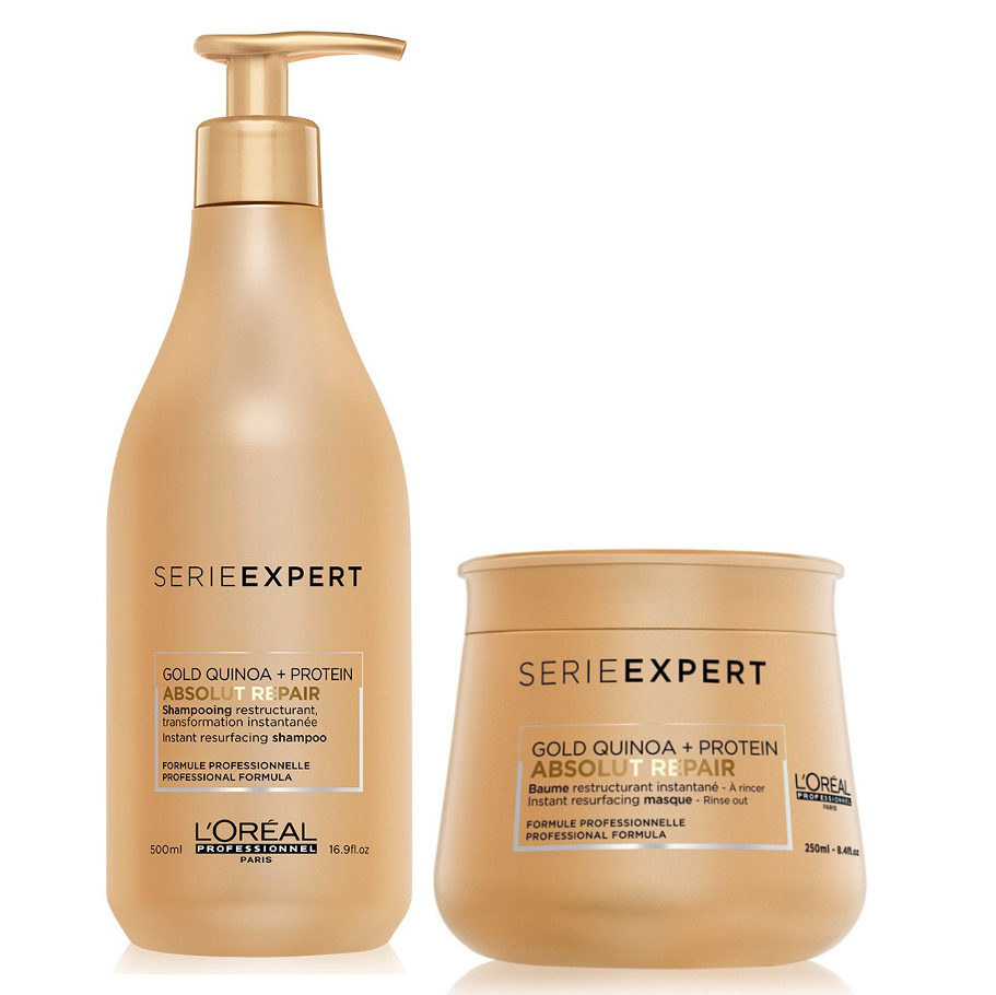 Absolut Repair | Zestaw regenerujący do włosów zniszczonych: szampon 500ml + maska 250ml 