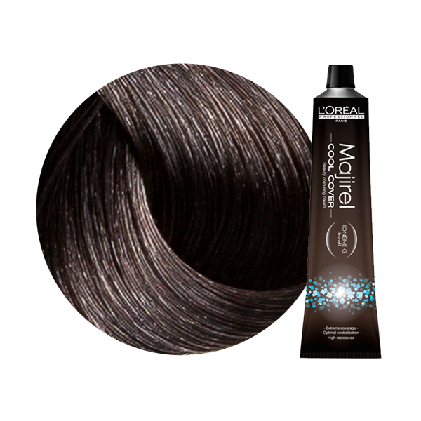 Majirel Cool Cover | Trwała farba do włosów o chłodnych odcieniach - kolor 5.1 jasny brąz popielaty 50ml