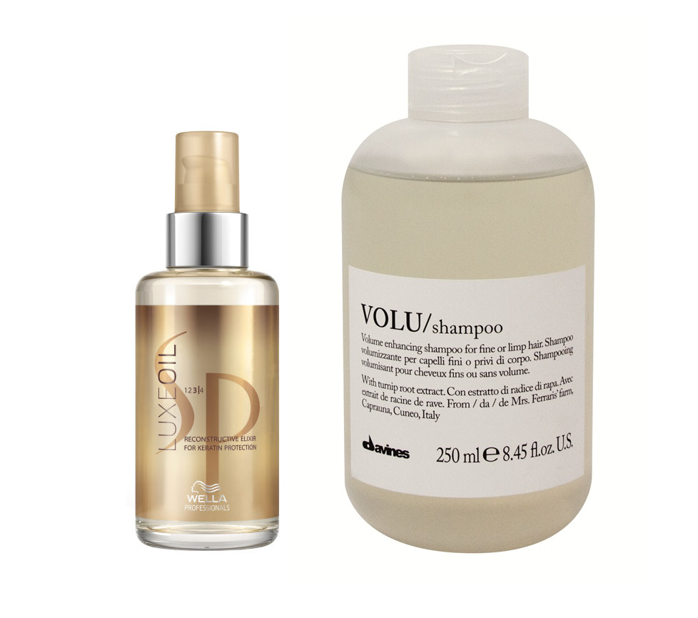 SP Luxe Oil and Volu | Zestaw: Elixir pielęgnujący 100ml + szampon zwiększający objętość 250ml