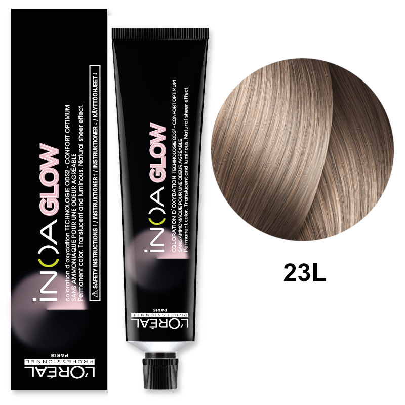Inoa Glow 23L | Rozświetlająca bezamoniakowa trwała farba do włosów - kolor 23L 60g