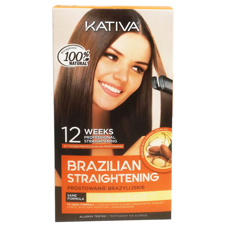 Alisado Brasileno Brazilian Straightening | Zestaw do keratynowego prostowania włosów: szampon przed zabiegiem 15ml + szampon po zabiegu 30ml + odżywka 30ml + maska prostująca 150ml - uszkodzony katonik zewnętrzny