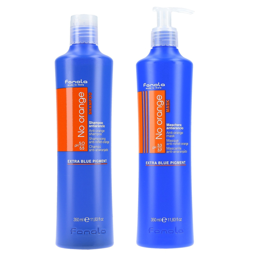 No Orange | Zestaw neutralizujący ciepłe odcienie na ciemnych włosach: szampon 350ml + maska 350ml