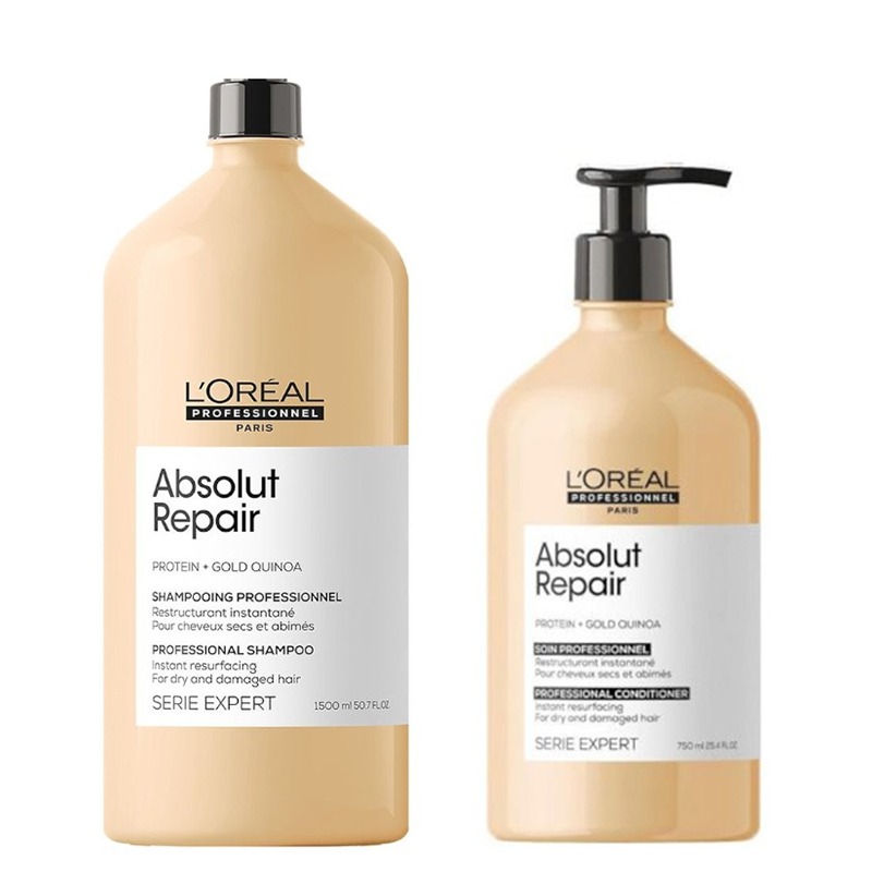 Absolut Repair | Zestaw regenerujący do włosów: szampon 1500ml + odżywka 750ml