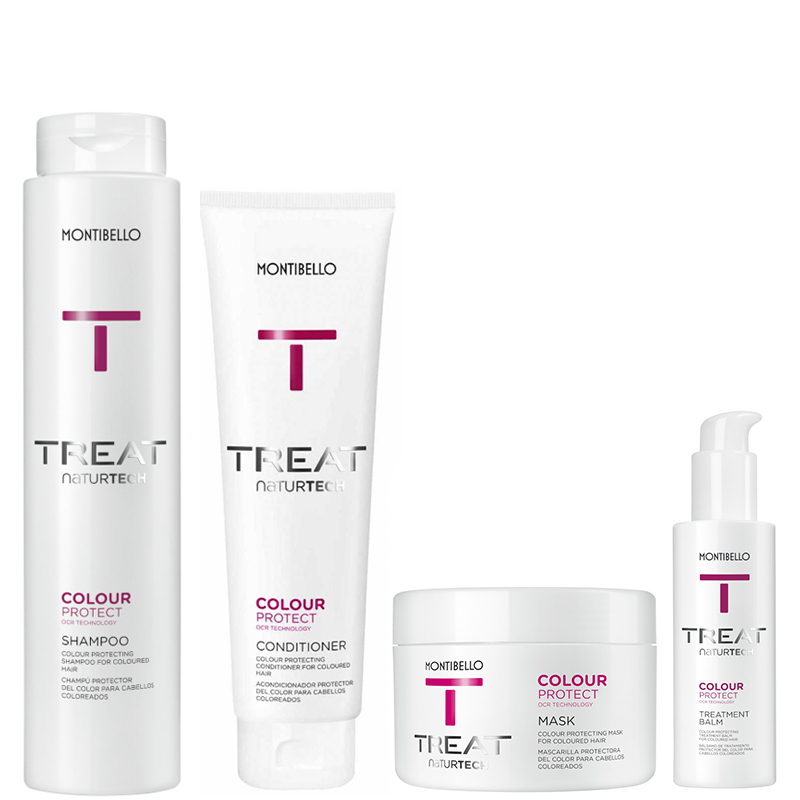 Treat Naturtech Colour Protect | Zestaw do włosów farbowanych: szampon 300ml + odżywka 150ml + maska 200ml + balsam 150ml