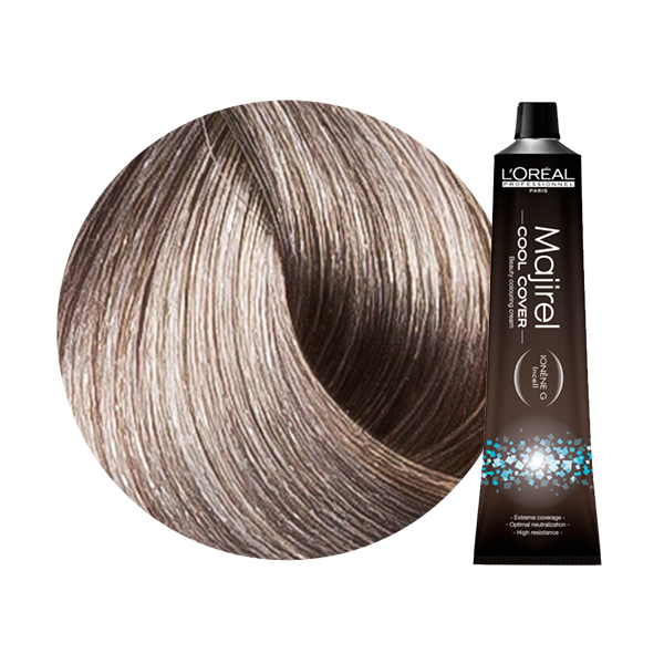 Majirel Cool Cover | Trwała farba do włosów o chłodnych odcieniach - kolor 8.1 jasny blond popielaty 50ml