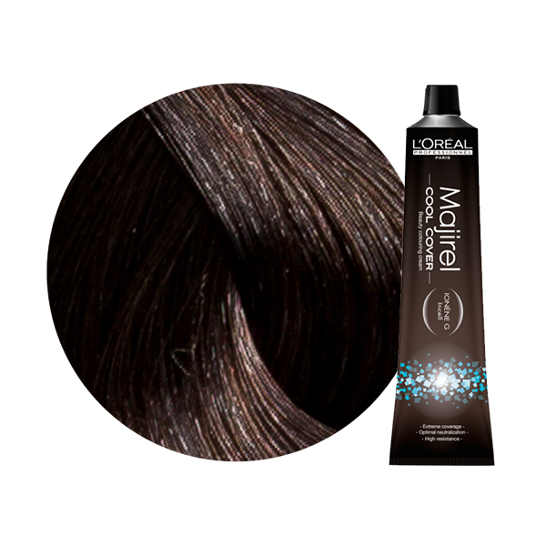 Majirel Cool Cover | Trwała farba do włosów o chłodnych odcieniach - kolor 4.3 brąz złocisty 50ml
