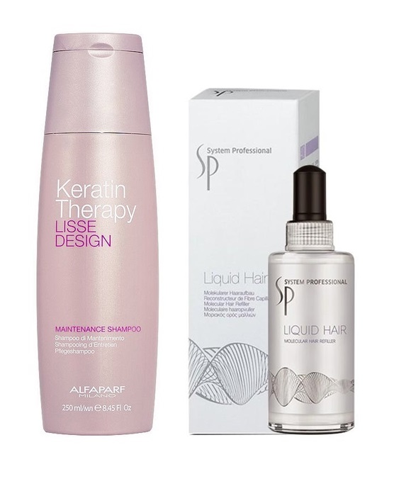 Keratin Therapy Maintenance and and SP Liquid Hair | Zestaw do wygładzenia oraz regeneracji włosów: szampon 250ml + serum 100ml
