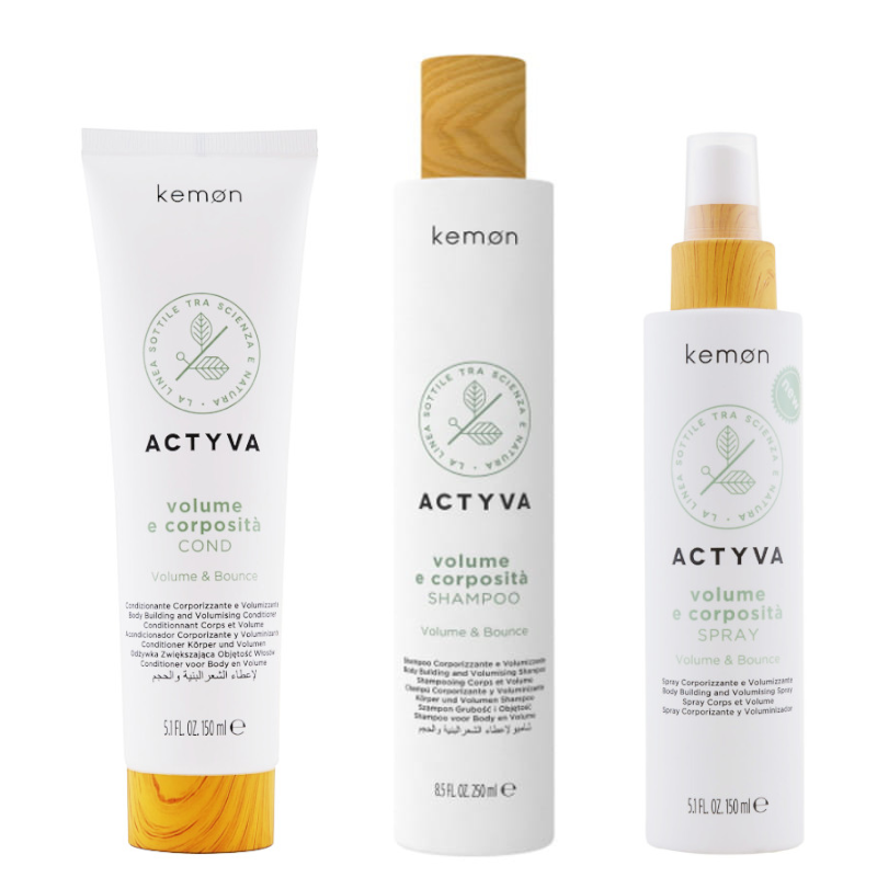 Actyva Volume e Corposita | Zestaw do włosów cienkich: szampon 250ml + odżywka 150ml + spray 150ml