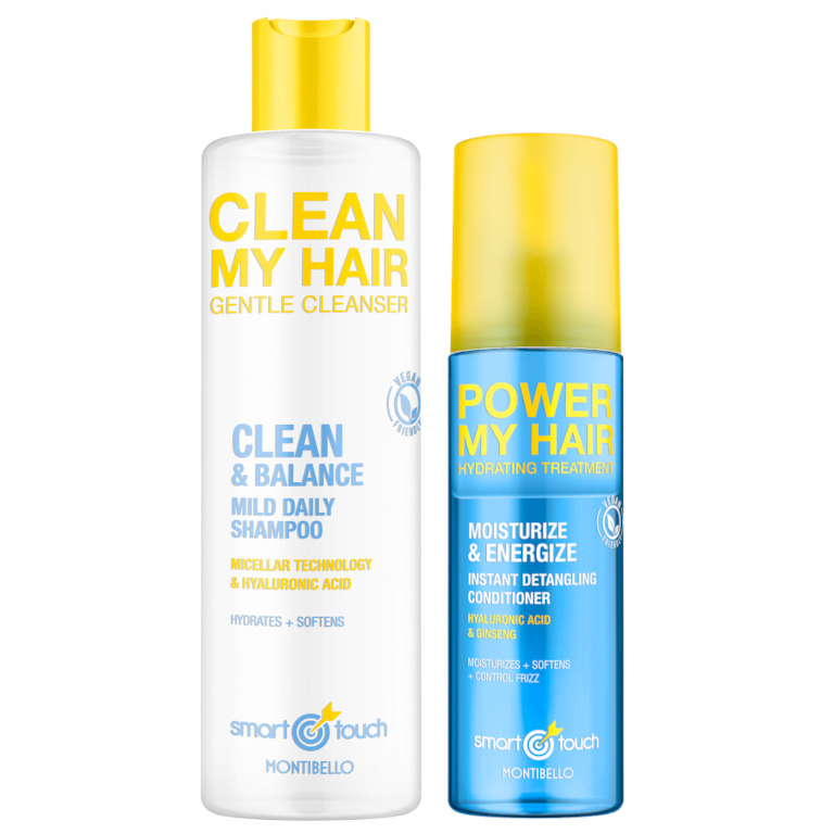 Smart Touch | Zestaw nawilżający do włosów: szampon oczyszczający 300ml + odżywka dwufazowa 200ml