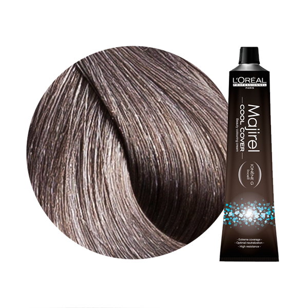 Majirel Cool Cover | Trwała farba do włosów o chłodnych odcieniach - kolor 7.11 blond popielaty głęboki 50ml