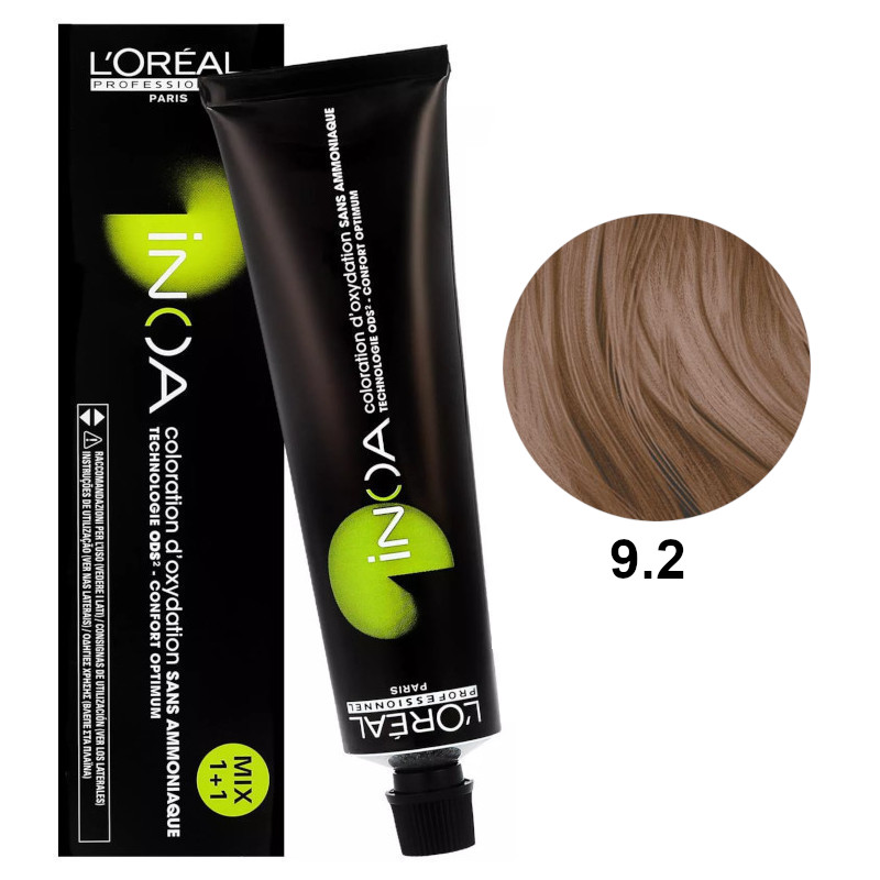 Inoa 9.2 | Bezamoniakowa trwała farba do włosów - kolor 9.2 bardzo jasny blond opalizujący 60g