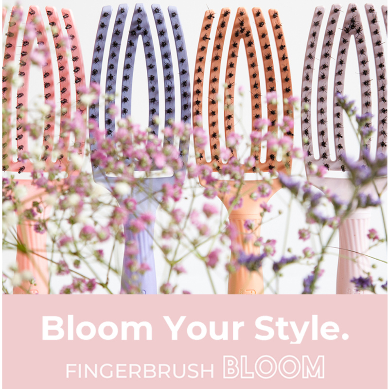 Finger Brush Combo Bloom | Szczotka do rozczesywania i masażu - Peach