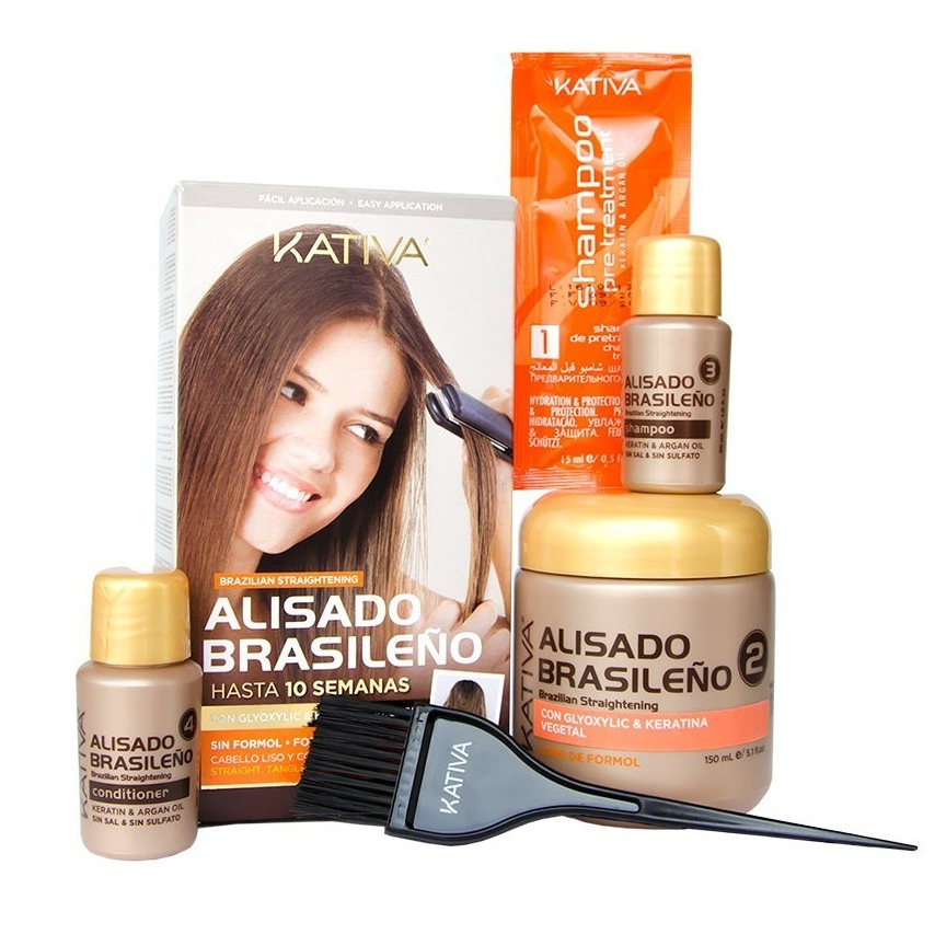 Alisado Brasileno Brazilian Straightening | Zestaw do keratynowego prostowania włosów: szampon przed zabiegiem 15ml + szampon po zabiegu 30ml + odżywka 30ml + maska prostująca 150ml